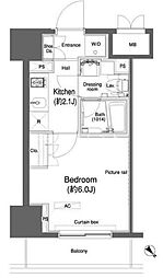 カスタリア大森II 12階1Kの間取り