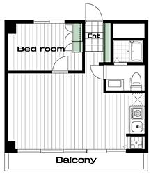 南青山ロータリーマンション 1LDKの間取図画像