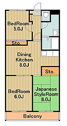 アルパインメゾン 8階3DKの間取り