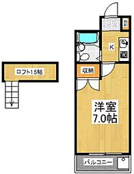 サニーライフ四谷 1Kの間取図画像