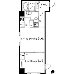 カスタリア水天宮 5階1LDKの間取り