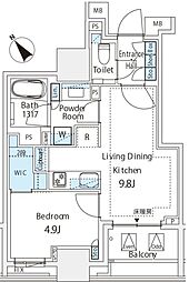 ミレアコート銀座プレミア 1LDKの間取図画像