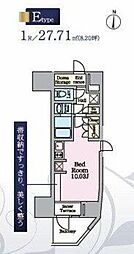 リビオメゾン東陽町Hutte ワンルームの間取図画像