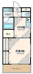 グランコート西新宿 3階1DKの間取り