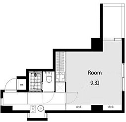 オーベル渋谷 5階1Kの間取り