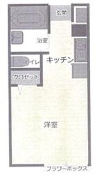 ミルフラット 1階ワンルームの間取り
