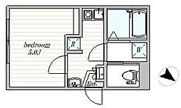 ザ・クラスアーバンス早稲田南 1階1Kの間取り
