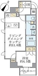 ジオエント駒込 5階1LDKの間取り