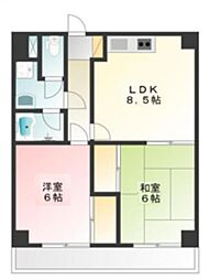 アゼリア府中 1階2LDKの間取り