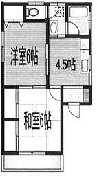 コーポ戸口 1階2DKの間取り