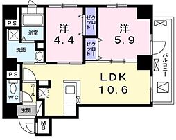 ローヤルマンション 2LDKの間取図画像