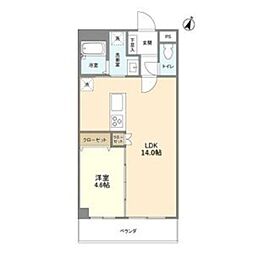阪急宝塚本線 雲雀丘花屋敷駅 徒歩5分の賃貸マンション 4階1LDKの間取り