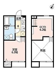 Cerisier相模が丘 1階1Kの間取り