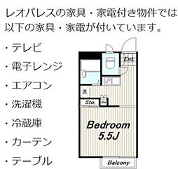 レオパレスＭ−47(13199) 3階1Kの間取り
