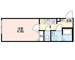 TEN-NOM HOUSE DELUXE 3階1Kの間取り