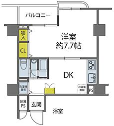 東京メトロ日比谷線 三ノ輪駅 徒歩8分の賃貸マンション 12階1DKの間取り