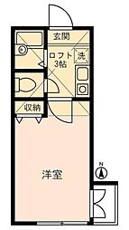 スリーワン 1Kの間取図画像