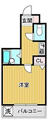 キャンパスシティ太宰府 1Kの間取図画像