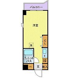 エルウイング板橋本町 4階ワンルームの間取り