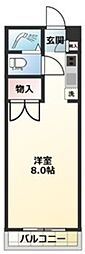 アーバンオアシスＫ＆Ｙ 2階1Kの間取り