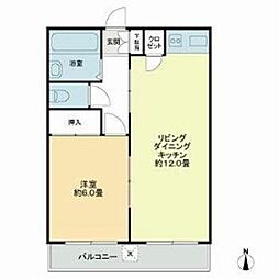 マンション高田馬場 3階1LDKの間取り