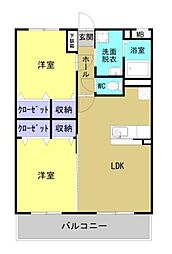 ローレンシャン 2LDKの間取図画像