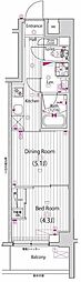ガーラヒルズ品川下神明 1DKの間取図画像