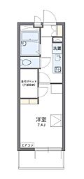 レオパレスボナール S Y 2階1Kの間取り