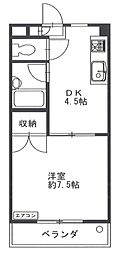小川橋ハイツ 1Kの間取図画像