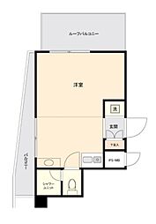 セザール西高島平 7階ワンルームの間取り