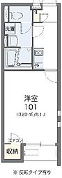 クレイノクオーレ若葉 1Kの間取図画像