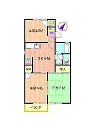 セジュールプラムC 3DKの間取図画像