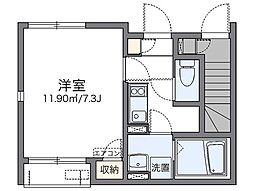 レオネクストアロハステイツ 1階1Kの間取り