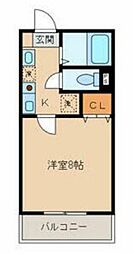サンライトヒルズ 1Kの間取図画像