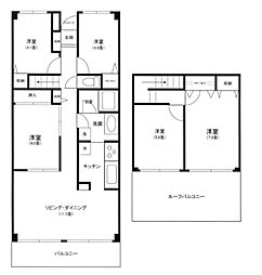 都営新宿線 西大島駅 徒歩13分の賃貸マンション 8階5LDKの間取り