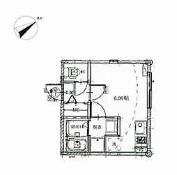メゾン・ド・シエル 3階ワンルームの間取り