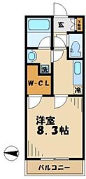メゾンドアンジュ 1Kの間取図画像