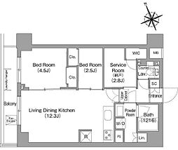 コンフォリア東葛西 7階2SLDKの間取り