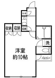 ステラ伸光 1Kの間取図画像