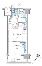 ルフォンプログレ西大井プレミア 1DKの間取図画像