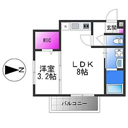 アバンティオ平野市町2 1LDKの間取図画像