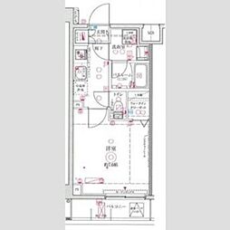 CREVISTA武蔵中原2 1Kの間取図画像