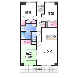 アーバンウェルネスいずみやビル 3LDKの間取図画像