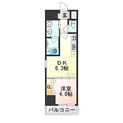 ベラジオ雅び京都円町駅前 2階1DKの間取り