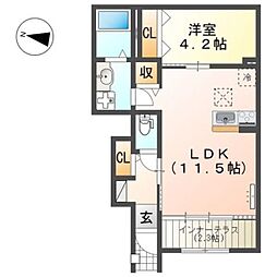 ブランメゾン 1LDKの間取図画像