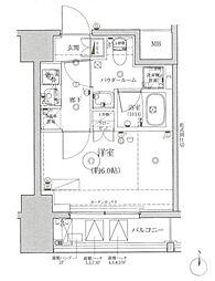 RELUXIA品川西大井 1Kの間取図画像