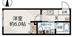 SAKURA U-Tokyo 1階1Kの間取り