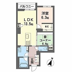 AZUR米山 2LDKの間取図画像