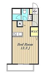 アーバンコート淵野辺壱番館 2階ワンルームの間取り