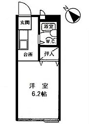 コーポ・ガーデニア ワンルームの間取図画像